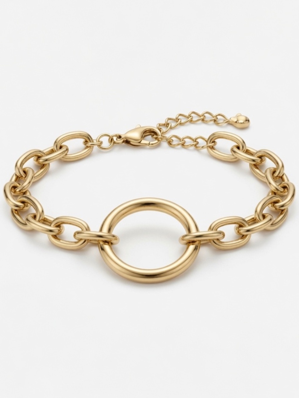 Gold-Tone Chunky Circle Link Bracelet